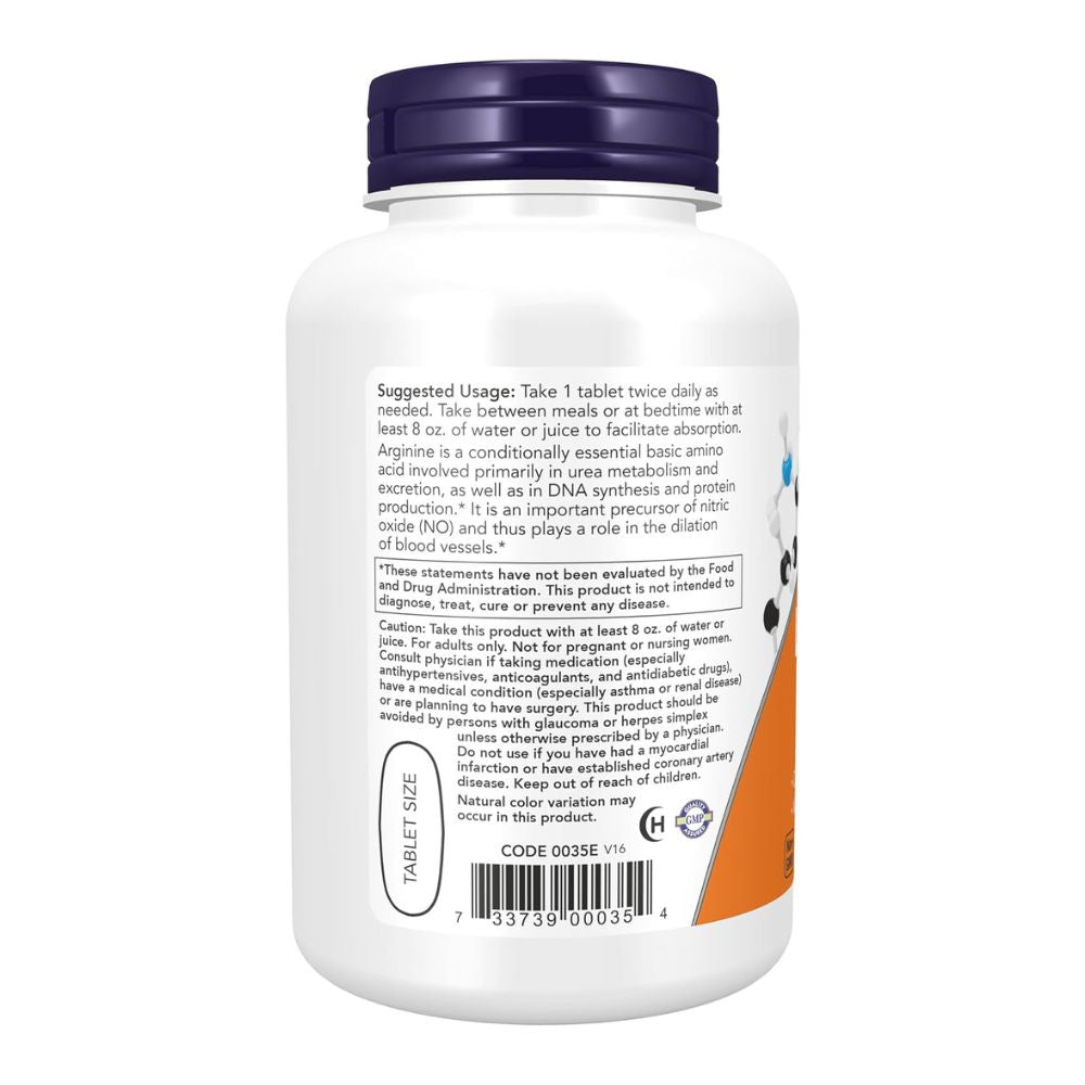 NOW Foods L-Arginine 1000 mg Tablets