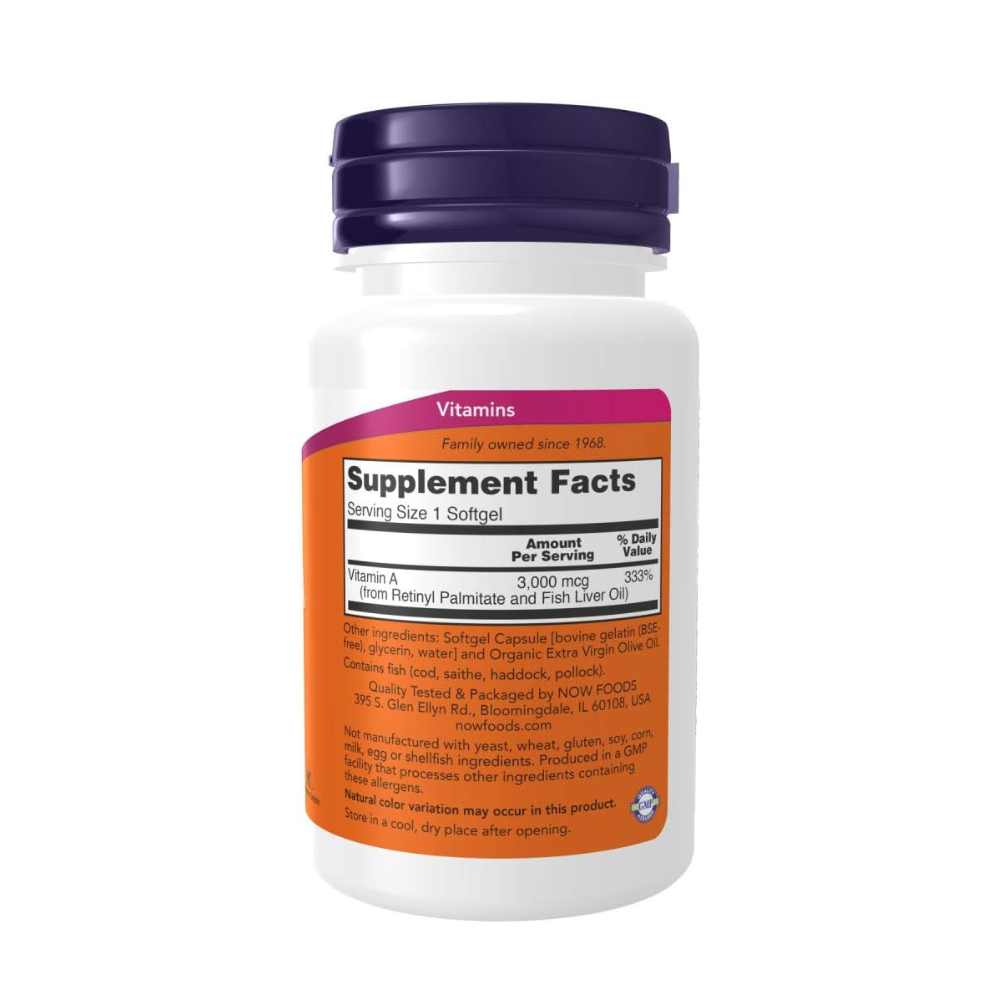 Now Foods Vitamin A 10,000 IU, 100 Softgels