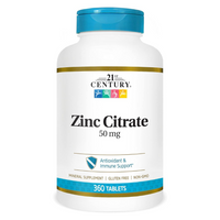 Thumbnail for 21st Century, Zinc Citrate, 50 mg, 360 Tablets