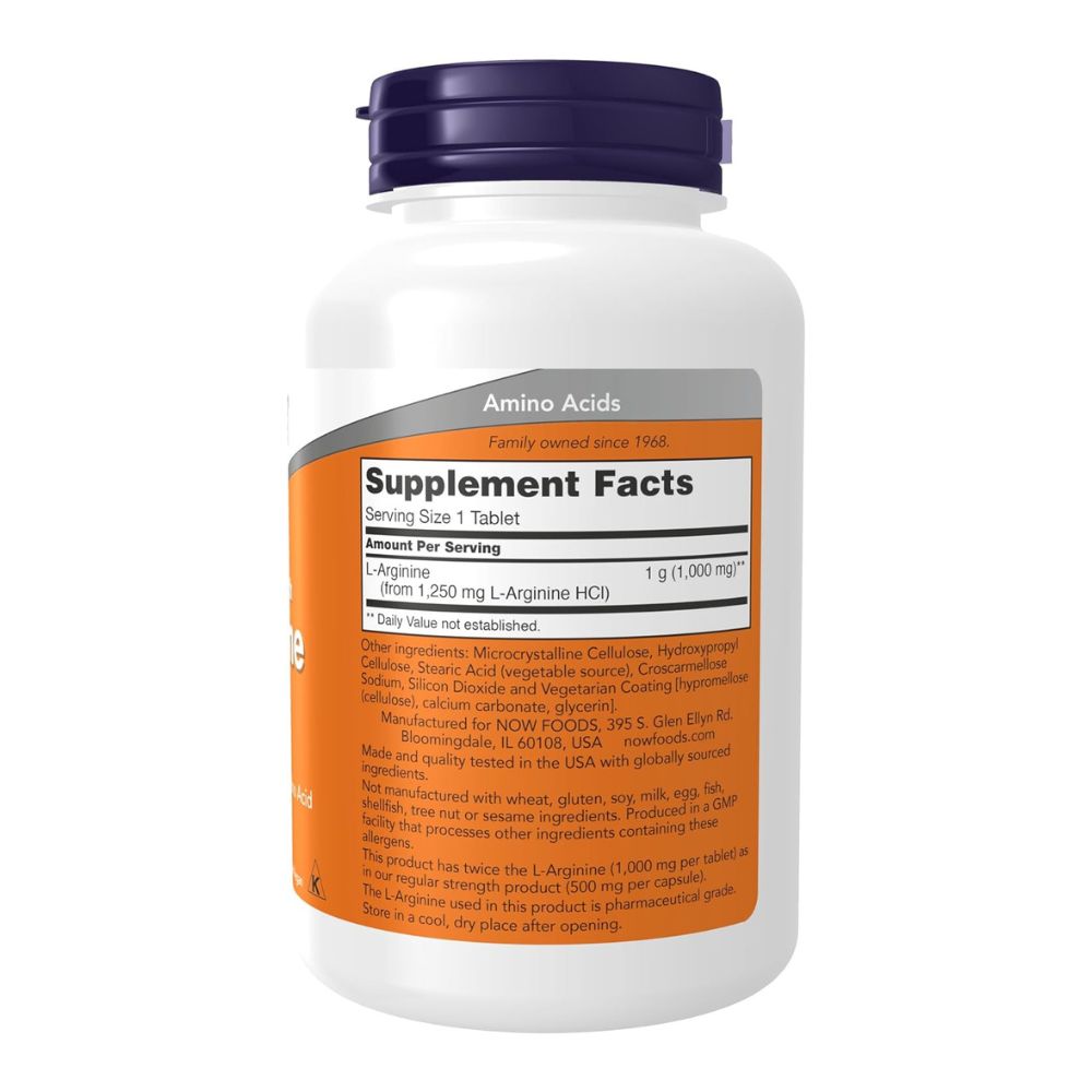 NOW Foods L-Arginine 1000 mg Tablets