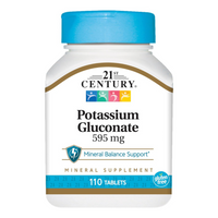 Thumbnail for 21st Century, Potassium Gluconate, 595 mg, 110 Tablets