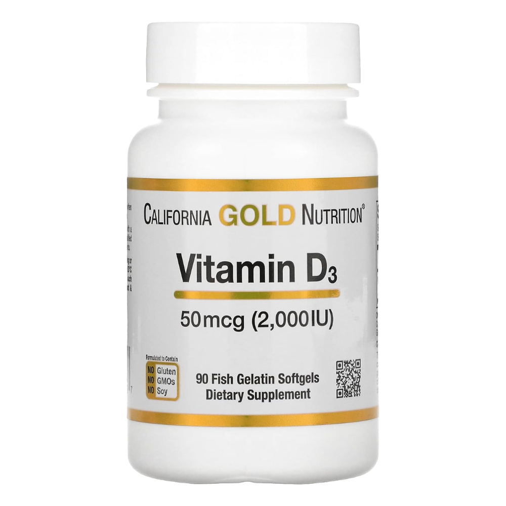 California Gold Nutrition Vitamin D3, 50 mcg (2,000 IU) Fish Gelatin Softgels