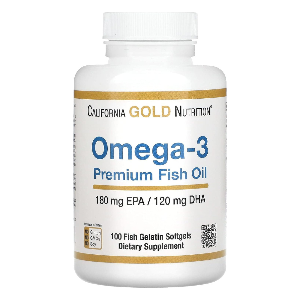 California Gold Nutrition, Omega-3 Premium Fish Oil, 100 Fish Gelatin Softgels