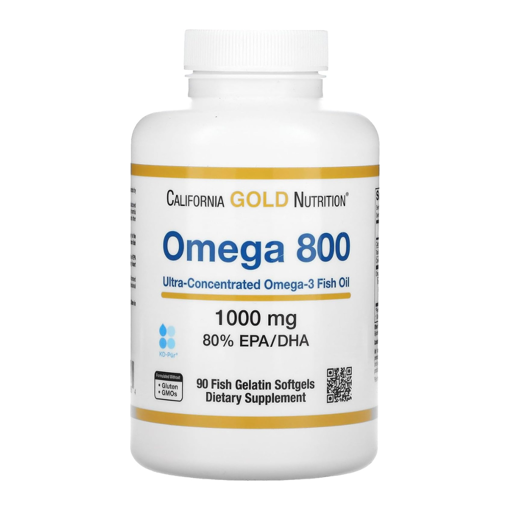 California Gold Nutrition Omega 800 Fish Oil Gelatin Softgels, 90 Softgels