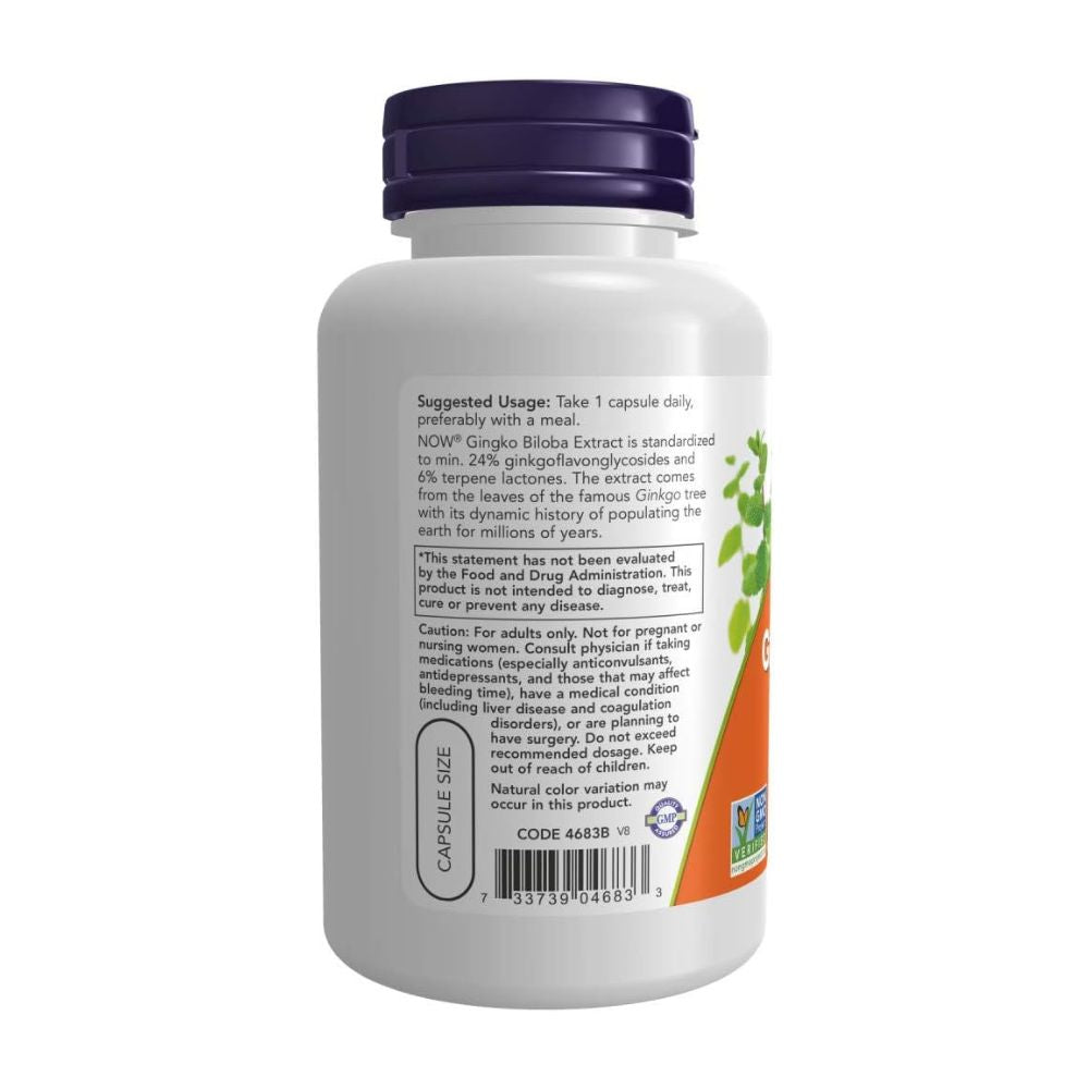 NOW Foods Double Strength Ginkgo Biloba 120 mg Veg Capsules