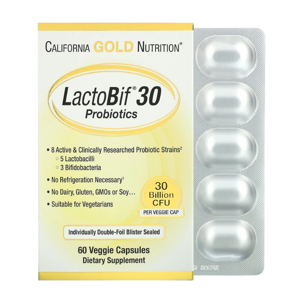 California Gold Nutrition, LactoBif 30, 30 Billion CFU, 60 Veggie Capsules