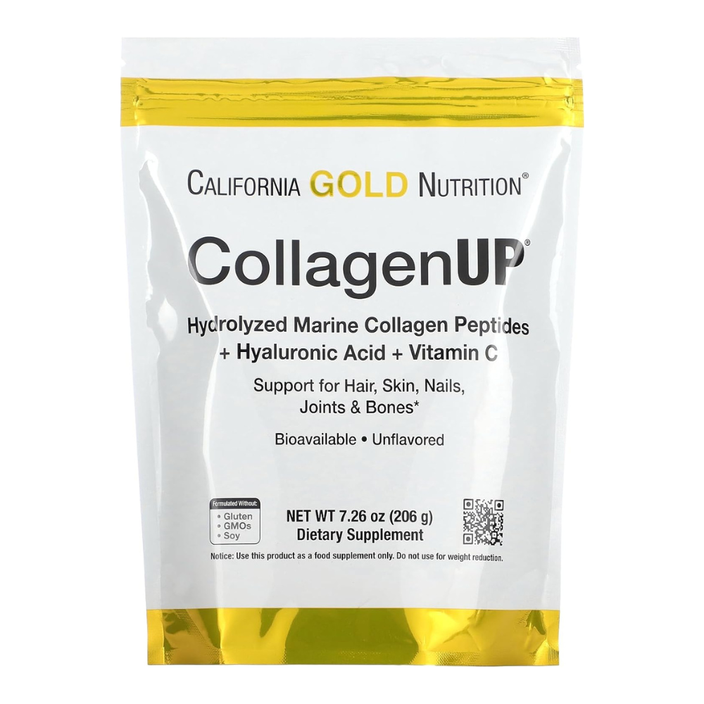 California Gold Nutrition, CollagenUP, Hydrolyzed Marine Collagen Peptides with Hyaluronic Acid and Vitamin C, Unflavored, 7.26 oz (206 g)