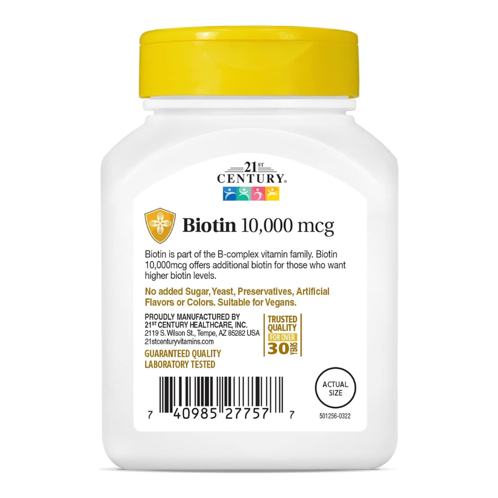 21st Century, Biotin, 10,000 mcg, 120 Tablets