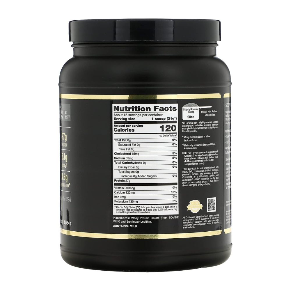 California Gold Nutrition, SPORT - Whey Protein Isolate, Unflavored, 1 lb, 16 oz (454 g)