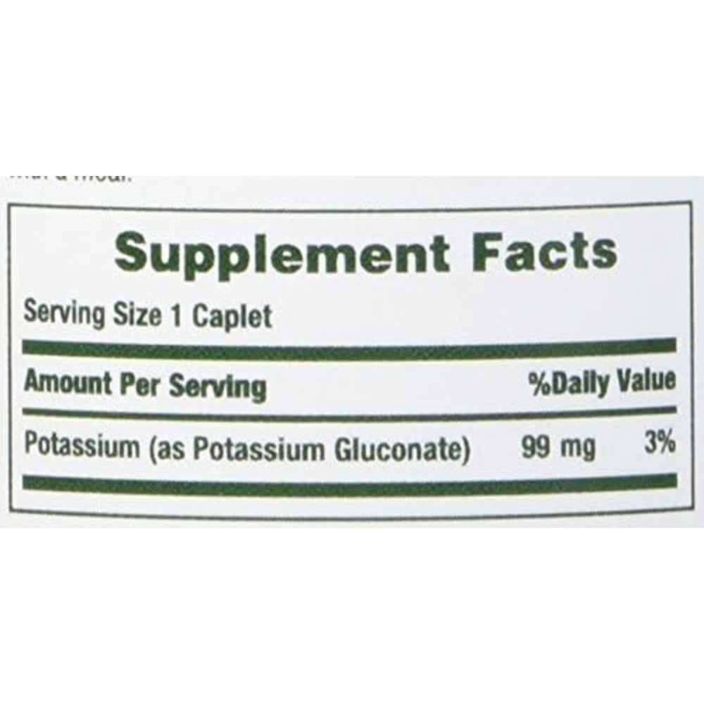 Nature's Bounty Potassium Gluconate 99mg Caplets