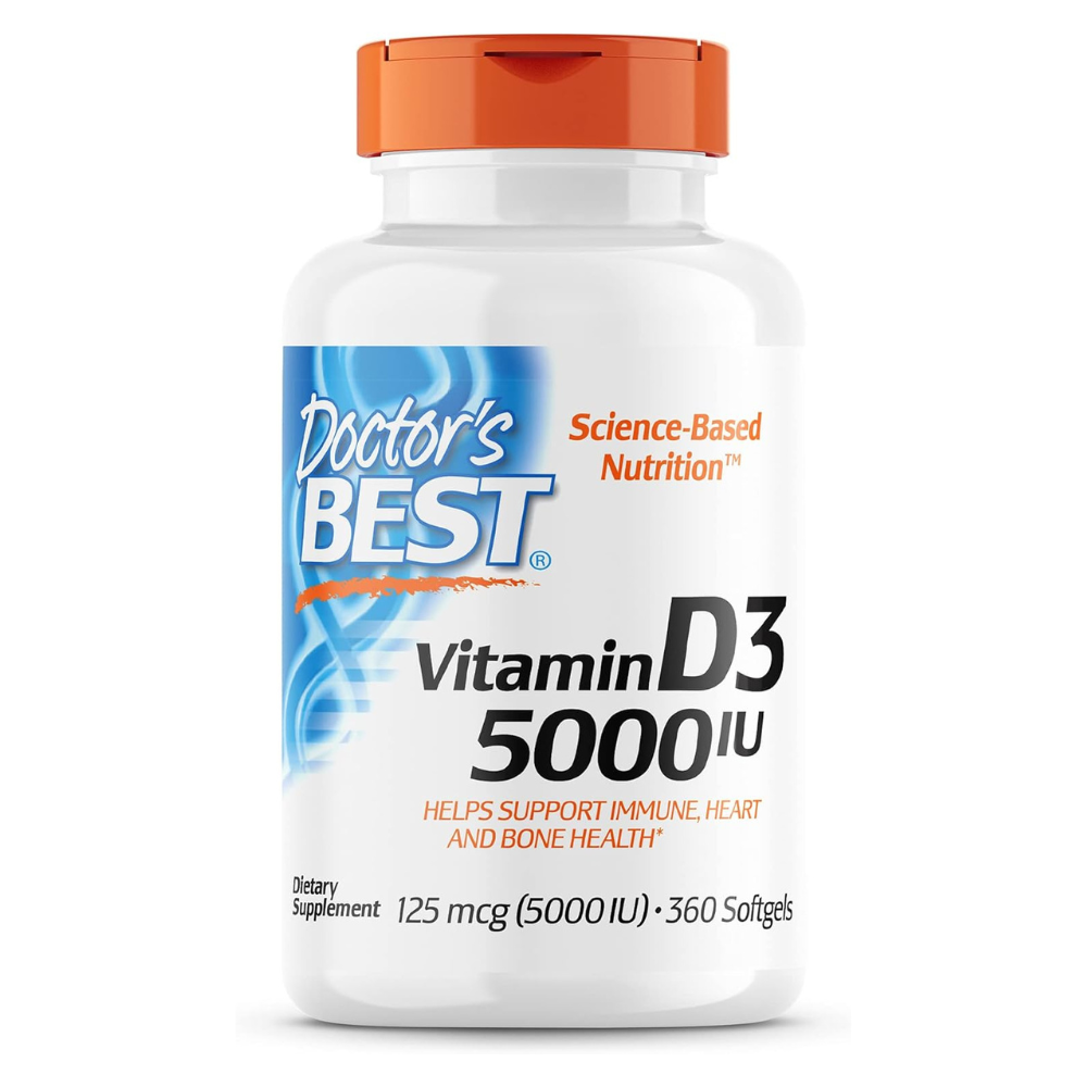 Doctor's Best, Vitamin D3, 125 mcg (5,000 IU), 360 Softgels