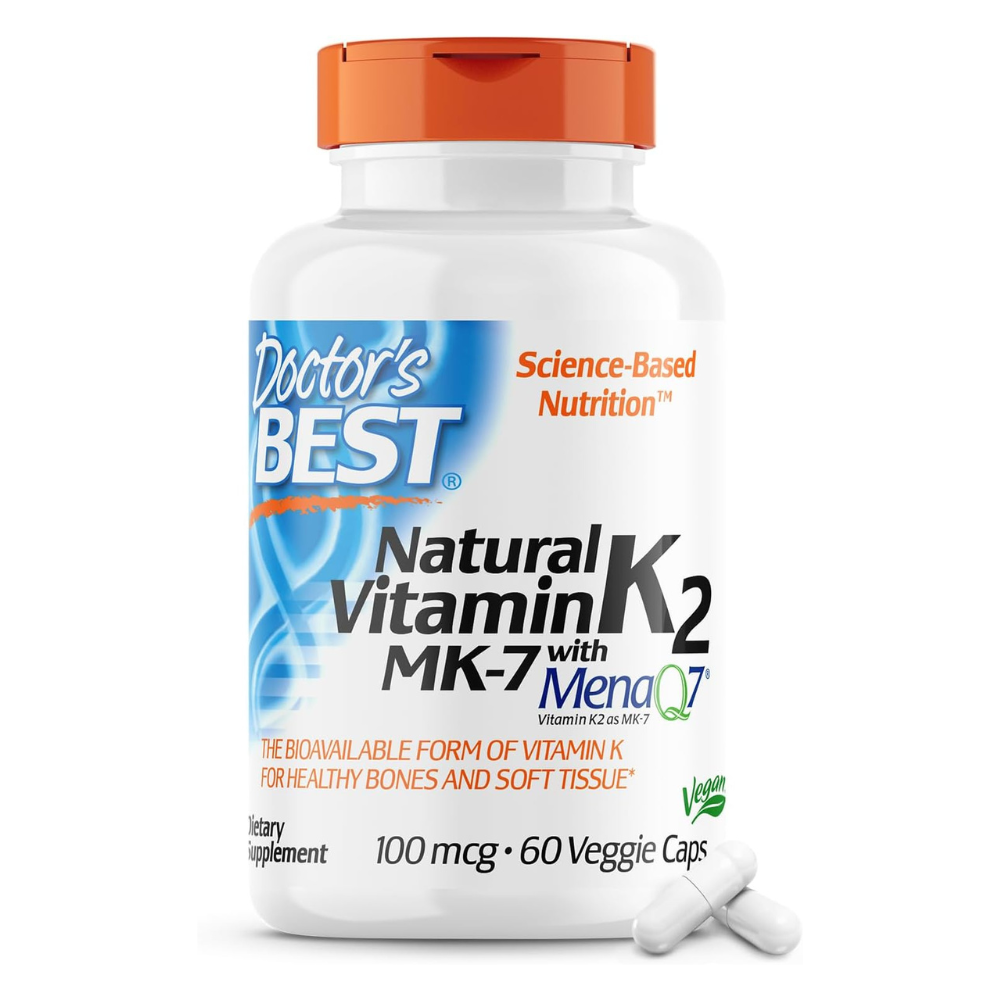 Doctor's Best, Natural Vitamin K2 MK-7 with MenaQ7, 100 mcg, 60 Veggie Caps