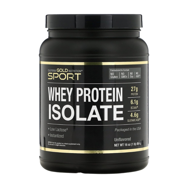 California Gold Nutrition, SPORT - Whey Protein Isolate, Unflavored, 1 lb, 16 oz (454 g)