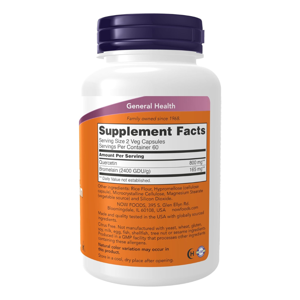 NOW Foods Quercetin with Bromelain Veg Capsules