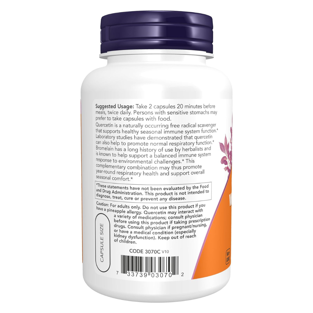 NOW Foods Quercetin with Bromelain Veg Capsules