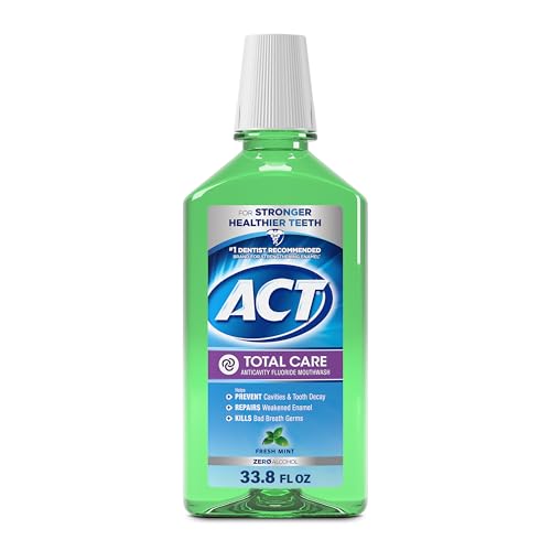 Image 1 of Default Title for the product ACT Total Care Zero Alcohol Anticavity Fluoride Mouthwash 33.8 fl. oz. Fresh Mint