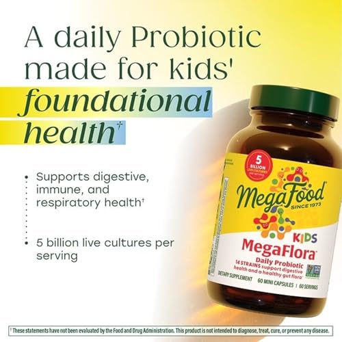 Image 3 of MegaFood MegaFlora Probiotics for Kids 5, Gut Health, 60 Mini Capsules
