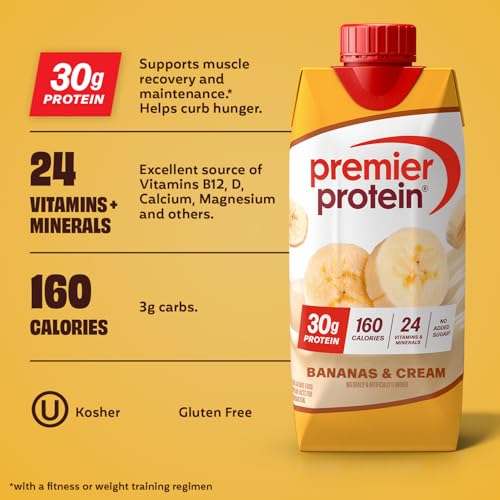Image 3 of Premier Protein 30g High Protein Shake, Bananas & Cream, 4 Pack