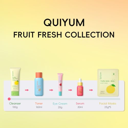 Image 7 of QUIYUM Skin Care Set for Oily & Combination Skin, Natural Fruit Skincare