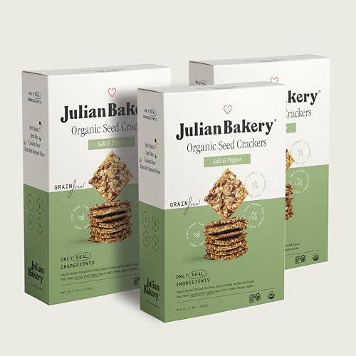 Image 2 of Salt & Pepper / 8.4 Ounce (Pack of 3) for the product Julian Bakery Organic Seed Crackers