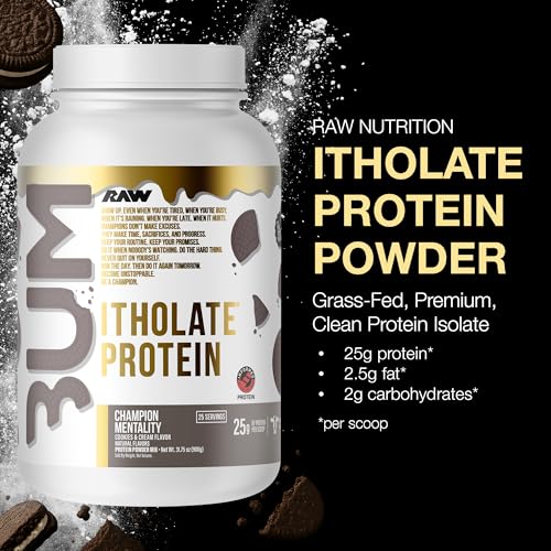 Image 2 of RAW Whey Isolate Protein Powder, Cookies & Cream - 25 Servings