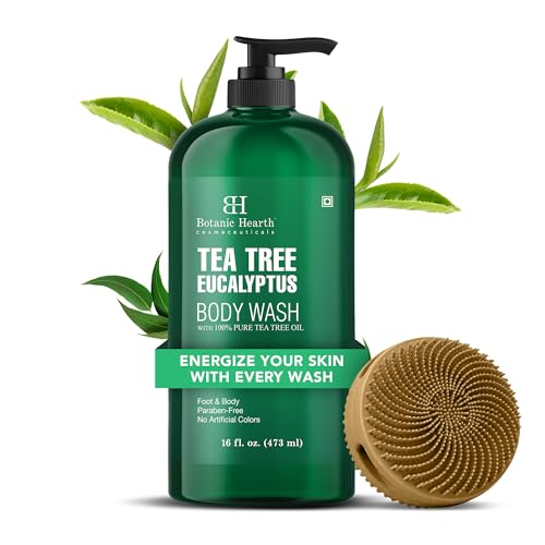 Image 1 of Default Title for the product Botanic Hearth Tea Tree Eucalyptus Body Wash & Silicone Body Brush 16 fl oz