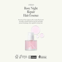 Thumbnail for Image 2 of ANILLO Rosy Night Complete Hair Repair Care Set: Essence, Shampoo & Ampoule Treatment Bundle for Damage Repair - Damask Rose, Musky Floral Scent, Silicone Free (1.69oz.22oz.76oz)