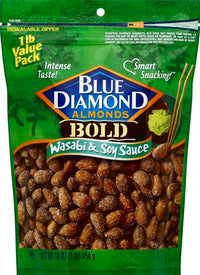 Thumbnail for Image 4 of Blue Diamond Almonds Wasabi & Soy Sauce Flavored Snack Nuts, 16 Oz Resealable Bag (Pack of 2)