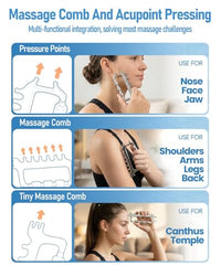 Thumbnail for Image 3 of Yeamon Gua Sha Facial Tools & Massager Set, Stainless Steel Skin Care Tools for Face and Body, 3-in-1 Head Massage Combs & Roller fo Face Neck Body and Eye, Self Care Gift for Woman & Man