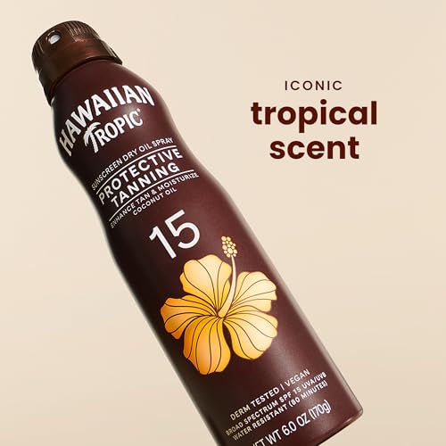 Image 3 of Hawaiian Tropic Dry Tanning Oil Spray Sunscreen SPF 15, 6 Oz