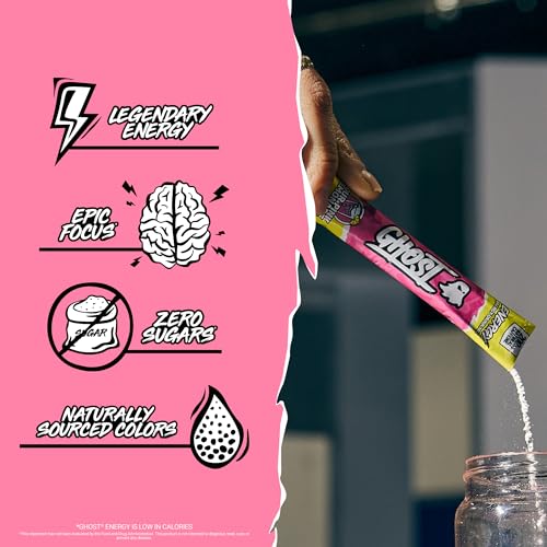 Image 4 of GHOST Sugar-Free Energy Drink Packets, Pink Lemonade, 24 Sticks