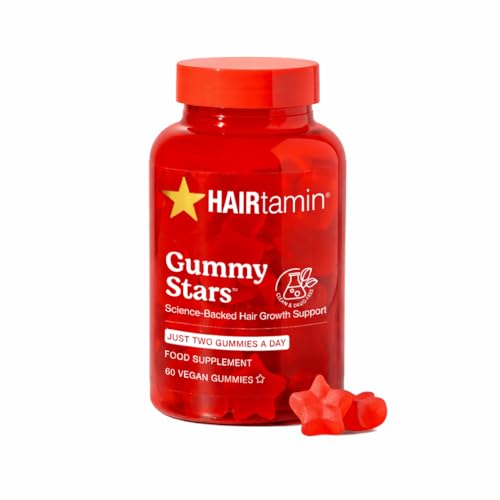 Image 2 of 60 Count (Pack of 1) for the product HAIRtamin Vegan Gummy Stars Hair Vitamins 3-Pack