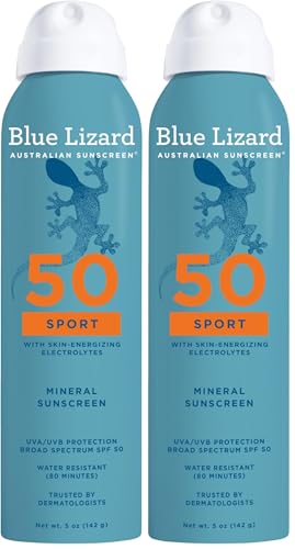 Image 2 of 5 Fl Oz (Pack of 2) for the product BLUE LIZARD Sport Mineral Sunscreen Spray SPF 50+ 5 fl oz