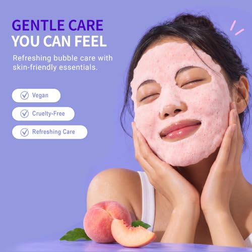 Image 5 of Purederm Peach Bubble Face Mask 5 Pack