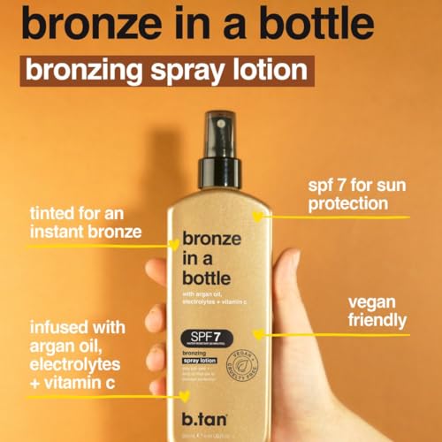 Image 3 of B.TAN 7 SPF Tanning Oil Spray - Dark Intensifier Lotion, Sun Tan Bronzer