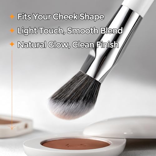 Image 4 of ALBEAUT Blush Brush, Angled Contoured for Flawless Face Foundation Liquid Cream Cheek Makeup Multitask 202