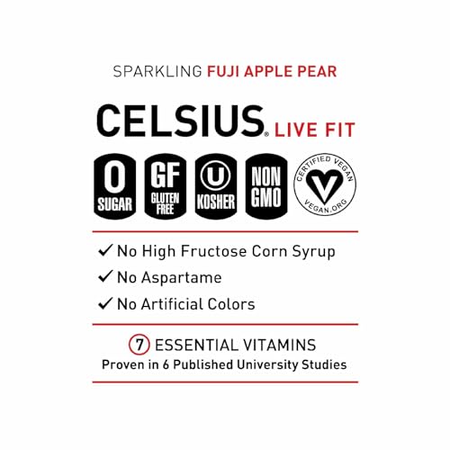 Image 5 of CELSIUS Sparkling Fuji Apple Pear Functional Essential Energy Drink 12 Fl Oz