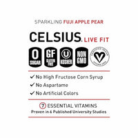 Thumbnail for Image 5 of CELSIUS Sparkling Fuji Apple Pear Functional Essential Energy Drink 12 Fl Oz