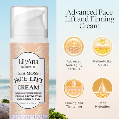 Image 6 of LilyAna Naturals Bakuchiol Face Lift Cream with Sea Moss, 1 oz