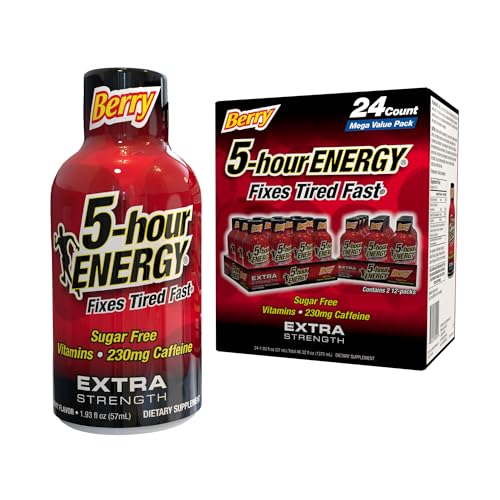 Image 1 of Default Title for the product 5-hour ENERGY Extra-Strength Berry Energy Drink 1.93 Oz 12 Bottles Per Pack Box Of 2 Packs