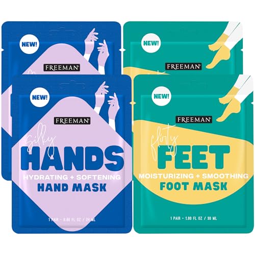 Image 1 of 1 Count (Pack of 4) for the product Freeman Foot Mask 2-Pack & Hand Mask 2-Pack, Moisturizing Socks & Gloves