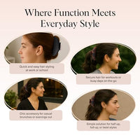 Thumbnail for Image 6 of Kitsch Medium Hair Clips for Women - Black and Tort, 2pcs