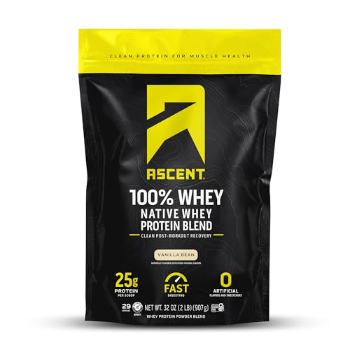 Image 1 of Default Title for the product Ascent 100% Whey Protein Powder, Vanilla Bean, 2 lb, Daily Protein