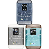 Thumbnail for Image 1 of Default Title for the product One With Nature Dead Sea Soap Variety 7oz 3Pk-Mud, Charcoal, Dead Sea Salt