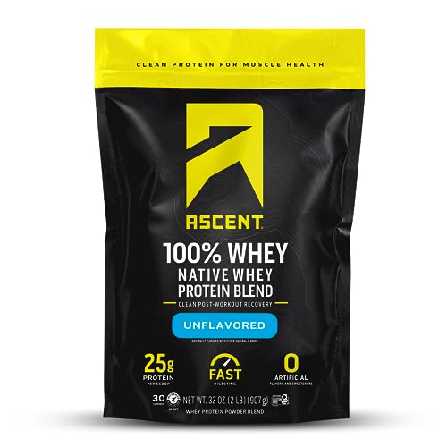 Image 1 of Default Title for the product Ascent 100% Whey Protein Powder, Unflavored 2 lb, Daily Protein