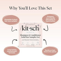 Thumbnail for Image 4 of Kitsch Shampoo and Conditioner Set - 4pc Sampler Bars for Hair Growth