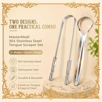 Thumbnail for Image 4 of MasterMedi Tongue Scraper with Multicolor Cases (2 Pack)