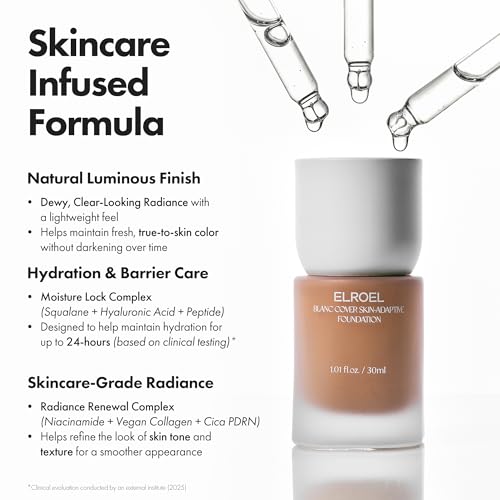 Image 23 of ELROEL Blanc Cover Foundation - K Beauty Liquid Foundation Makeup