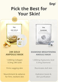 Thumbnail for Image 7 of SNP 1000mg Collagen  24K Gold Ampoule Sheet Mask 10 Sheets