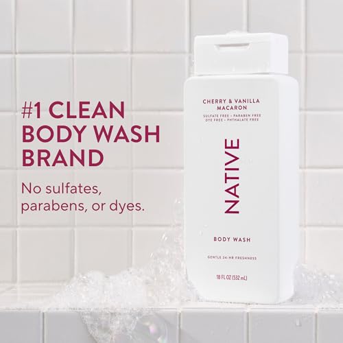 Image 2 of Native Clean Body Wash Cherry & Vanilla Macaron 18 fl oz